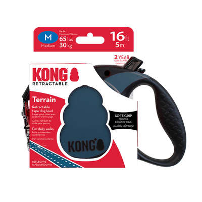 KONG Terrain Retractable Blue Medium Up To 30kg 5m